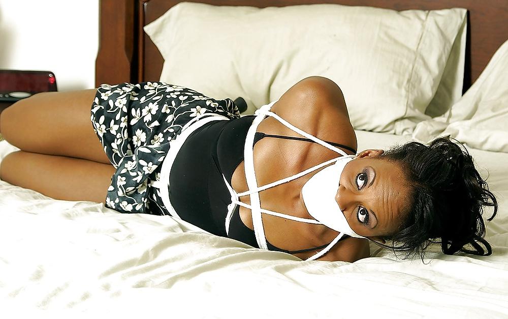 25P Very Sexy Black Woman Hogtied and Gagged