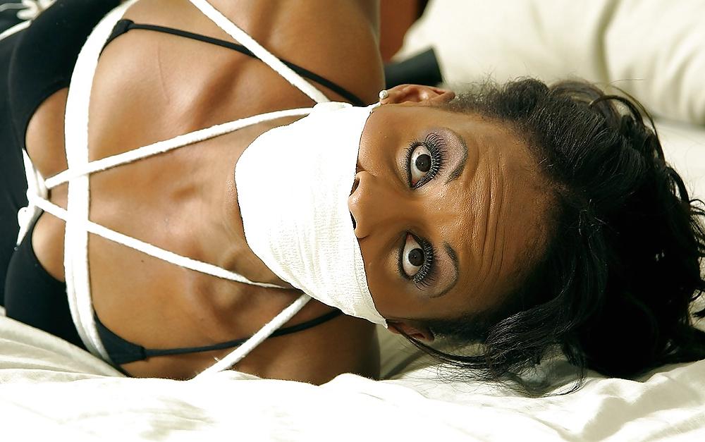 25P Very Sexy Black Woman Hogtied and Gagged