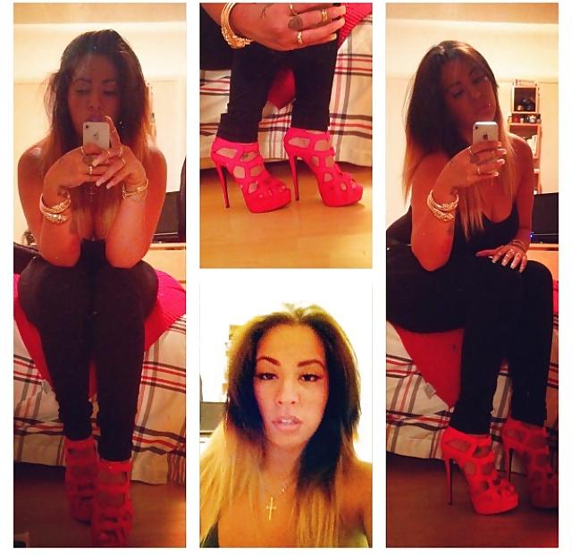 14P UK British big tit mixed race ebony chav slut