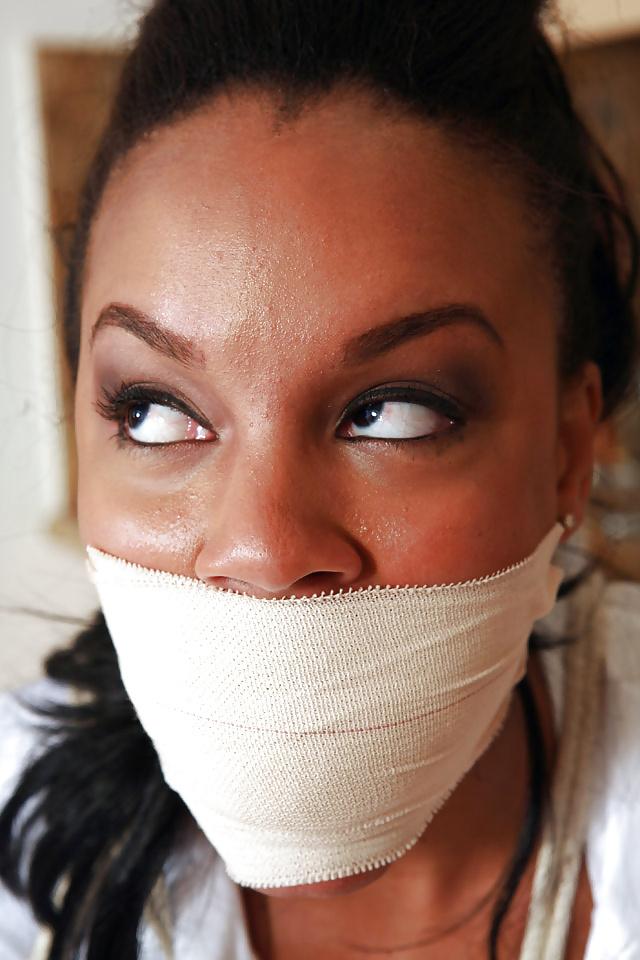 25P Cute Black Teen Girl Tied to a Chair and Gagged