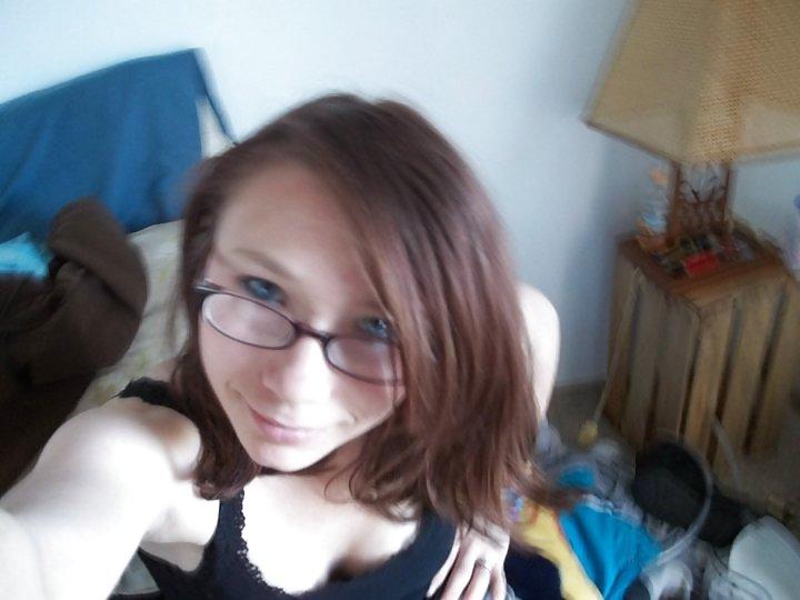 25P Cute nerdy teen
