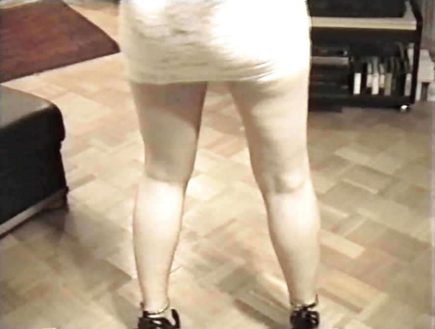 8P SAG - Very Short Tight White Lace Skirt 14