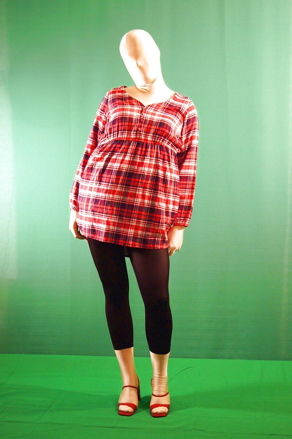 4P Tranny in Zentai and red Tunic