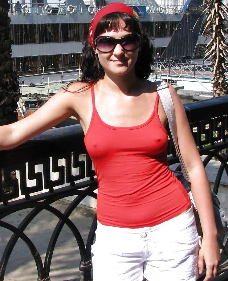 18P See thru tops and nipple poke