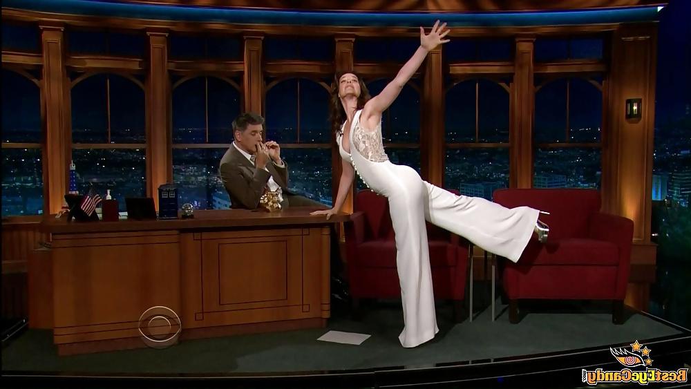 24P Evangeline Lilly HOT in WHITE OVERALL