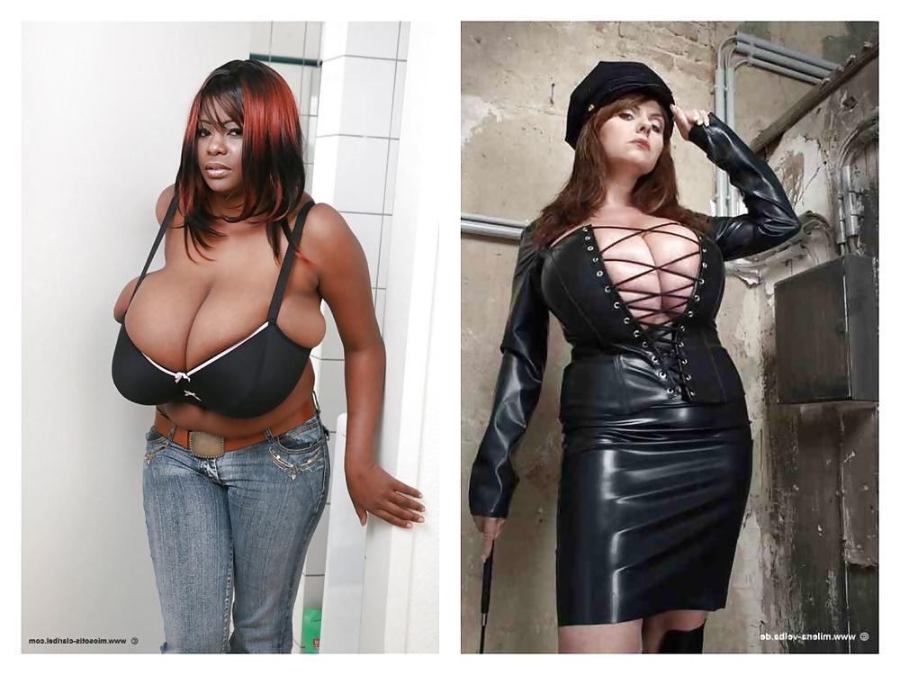 5P Huge Black Tits Vs Huge White Tits