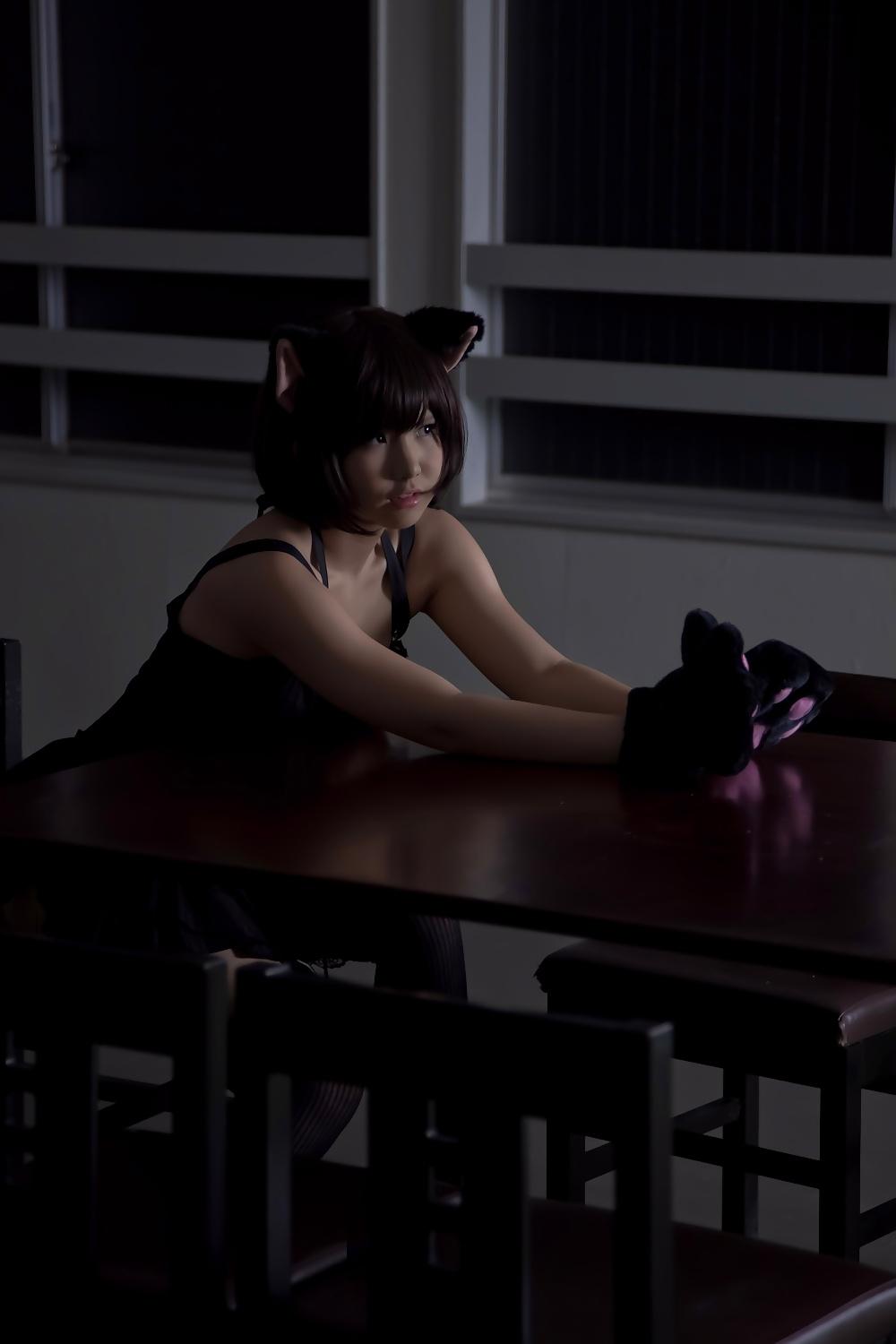 24P Asian Cosplay in black 1