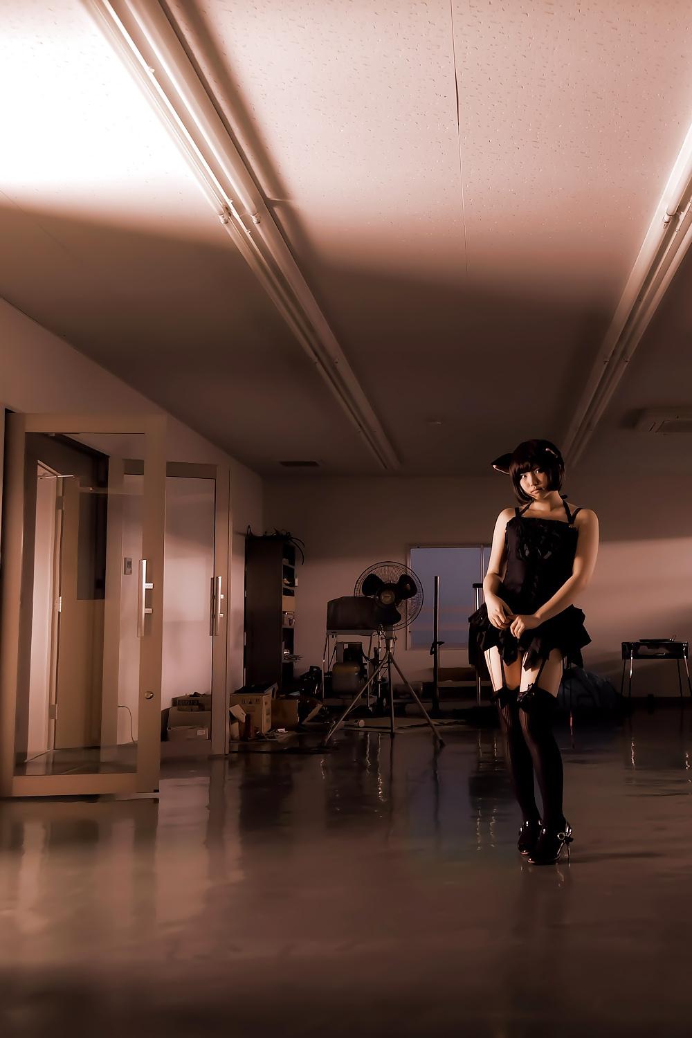 24P Asian Cosplay in black 1
