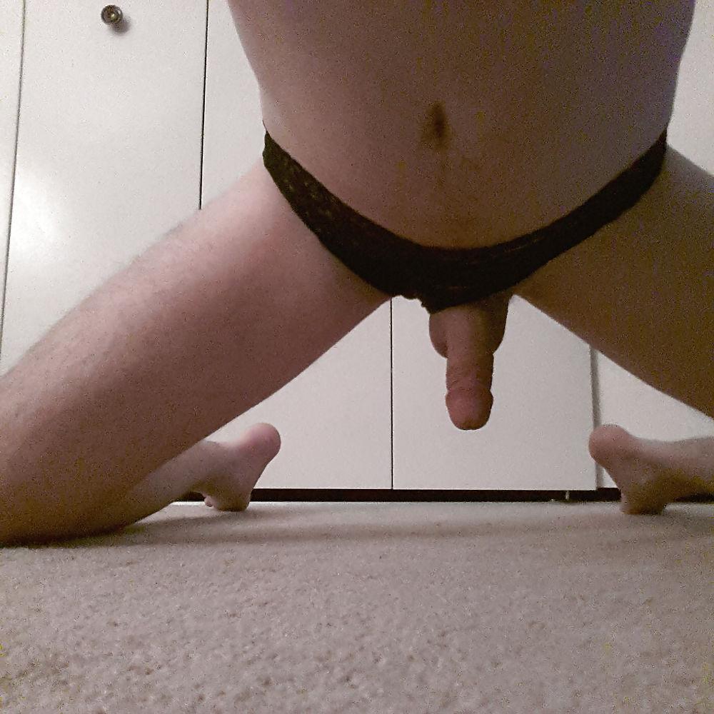 15P Black Lace Thong