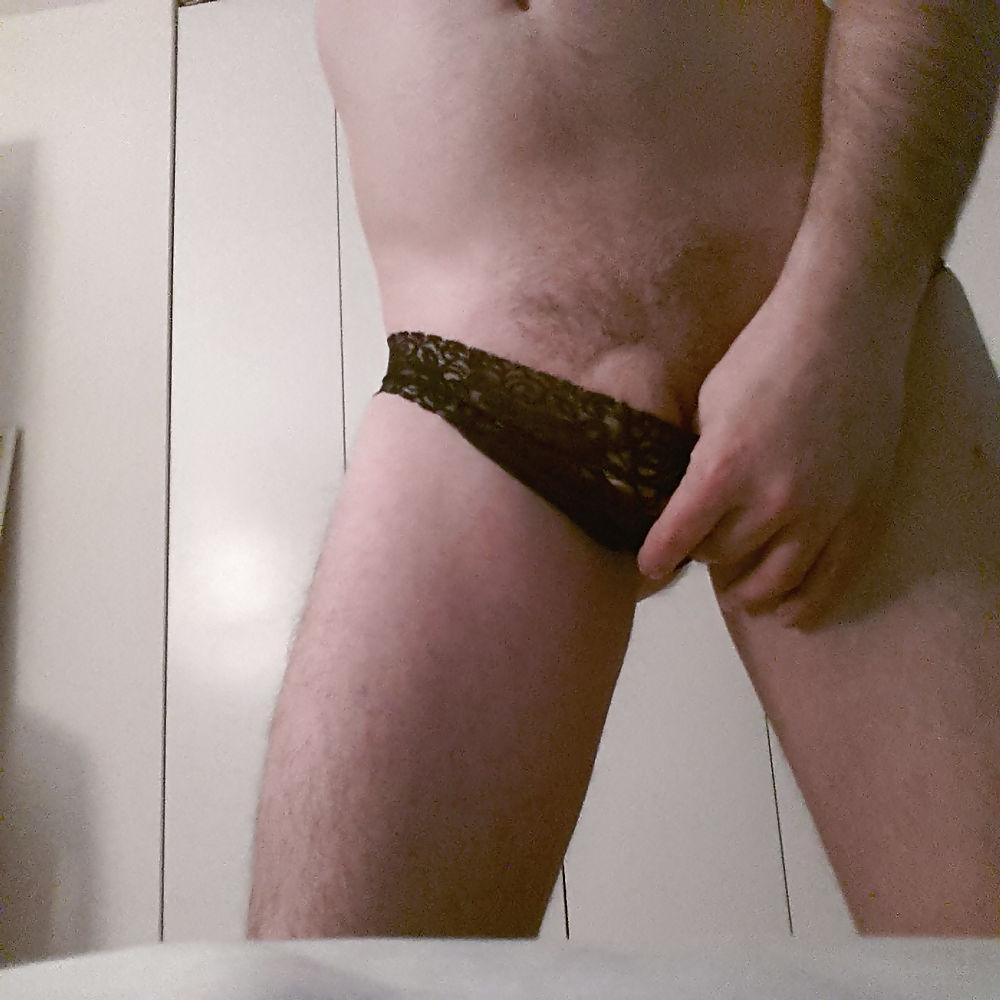 15P Black Lace Thong