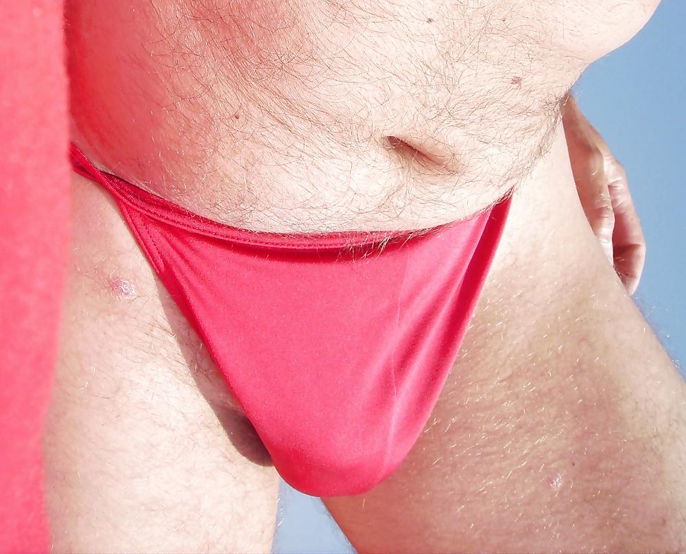 20P Men String Thong Outdoor red rot