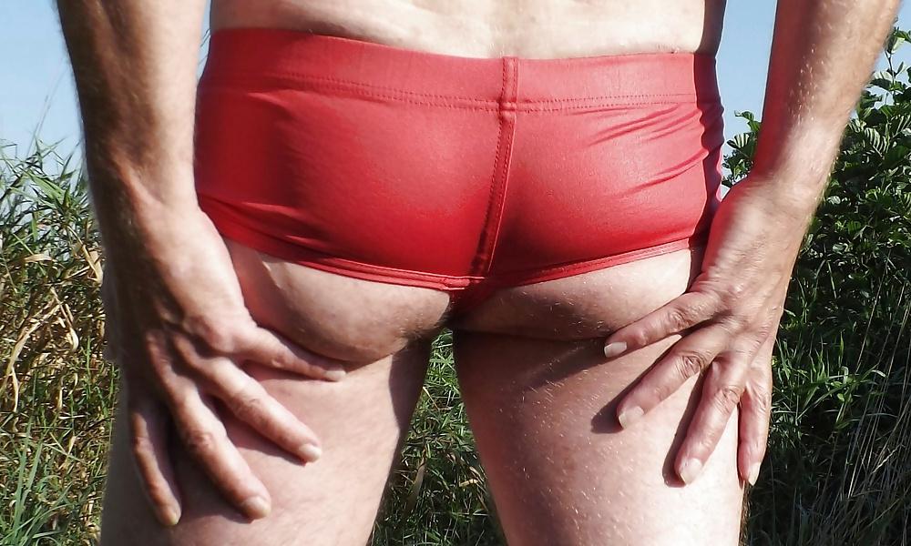 20P Men String Thong Outdoor red rot
