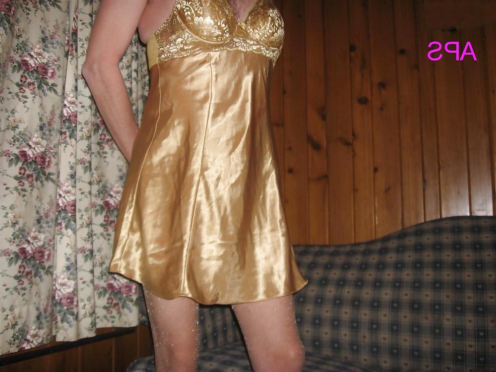 22P Gold Babydoll with Glitter Pantyhose