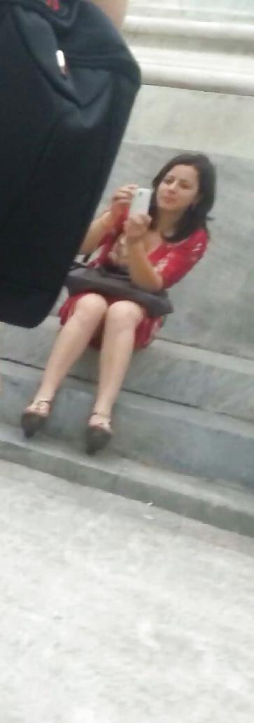 8P Spy girl feet and skirt romanian