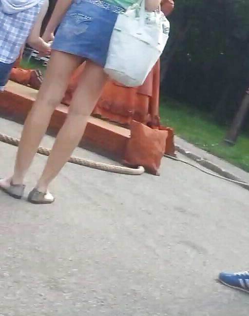 8P Spy sexy blonde skirt and feet romanian