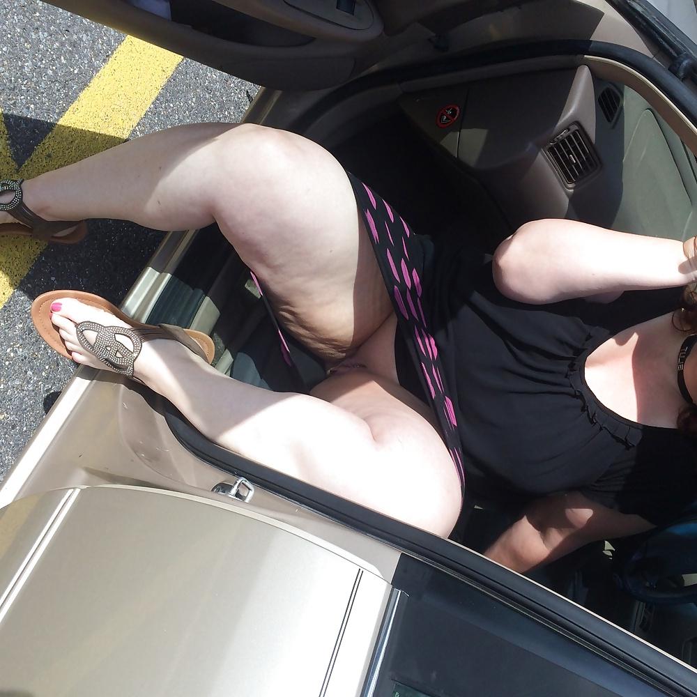 10P Showing off the slut wife in public