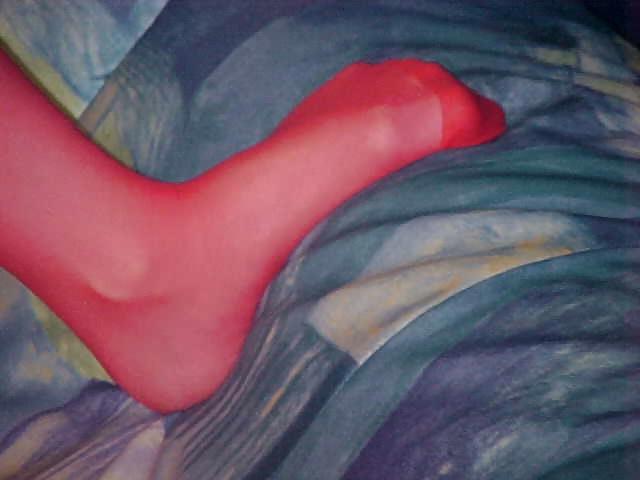 25P Petite russian teen Leila in red stockings