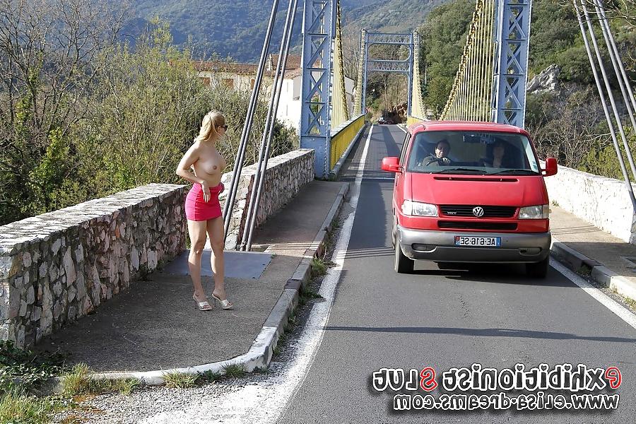 10P Flashing and naked in public on the road