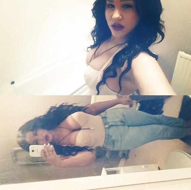 19P UK busty British big tit mixed race ebony chav slut