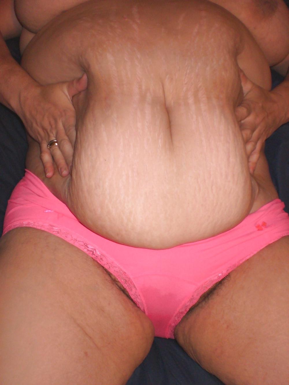 25P 2014 new Saggy tits Flabby thigs Strech marked BBW slob wife