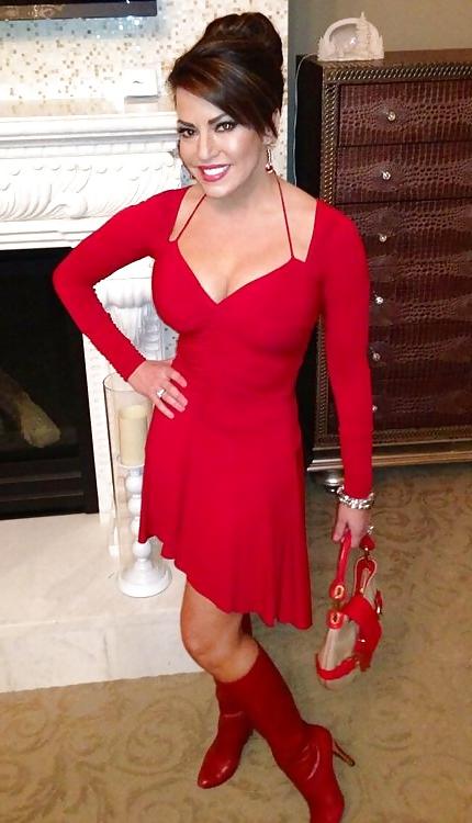 15P Sexy women wearing red.