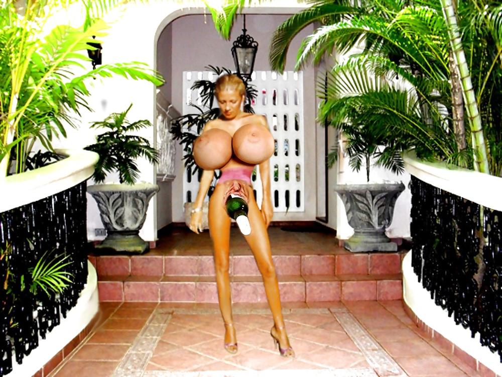 16P Standing naked on high heels in public 2