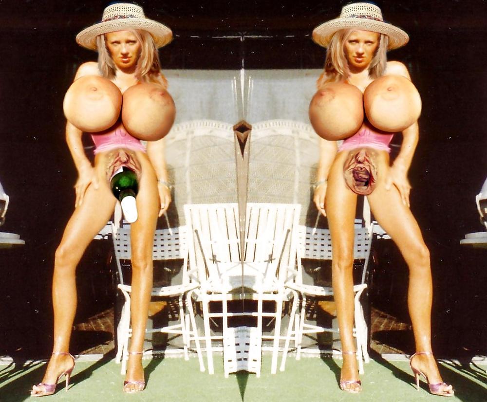 16P Standing naked on high heels in public 2