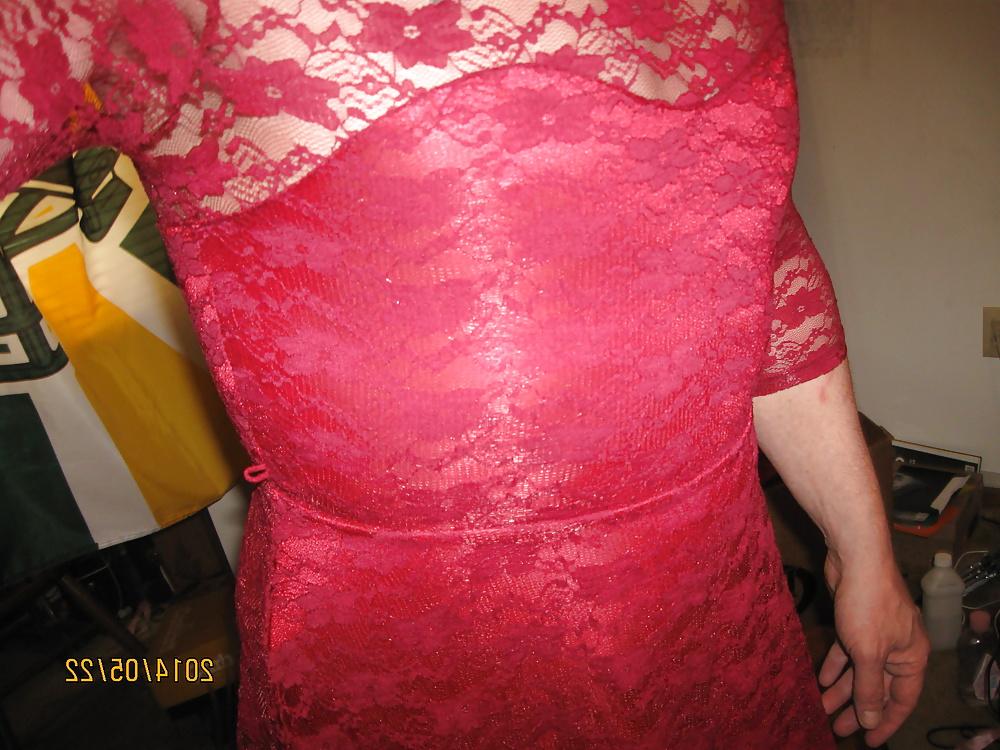 24P Red lace dress
