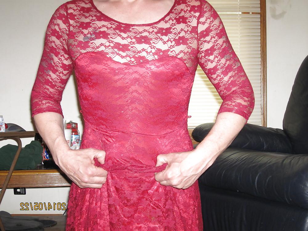 24P Red lace dress