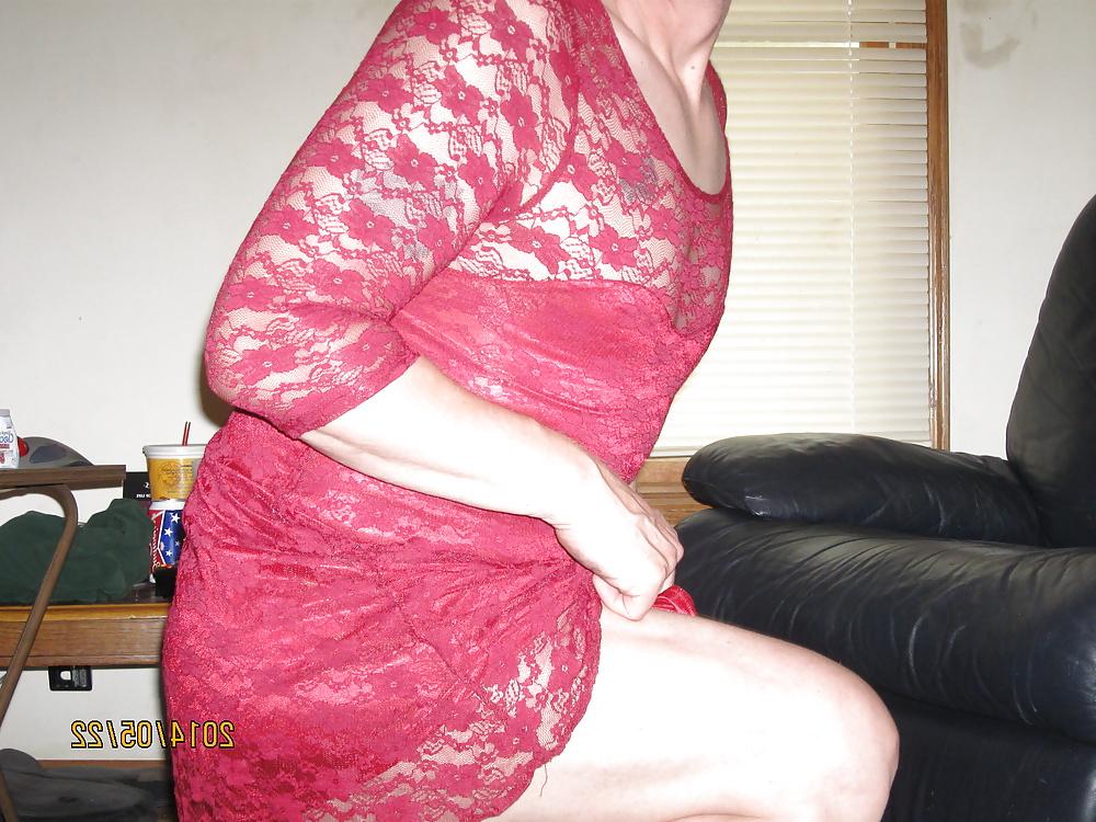 24P Red lace dress