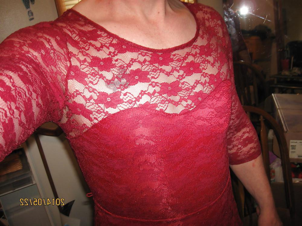 24P Red lace dress