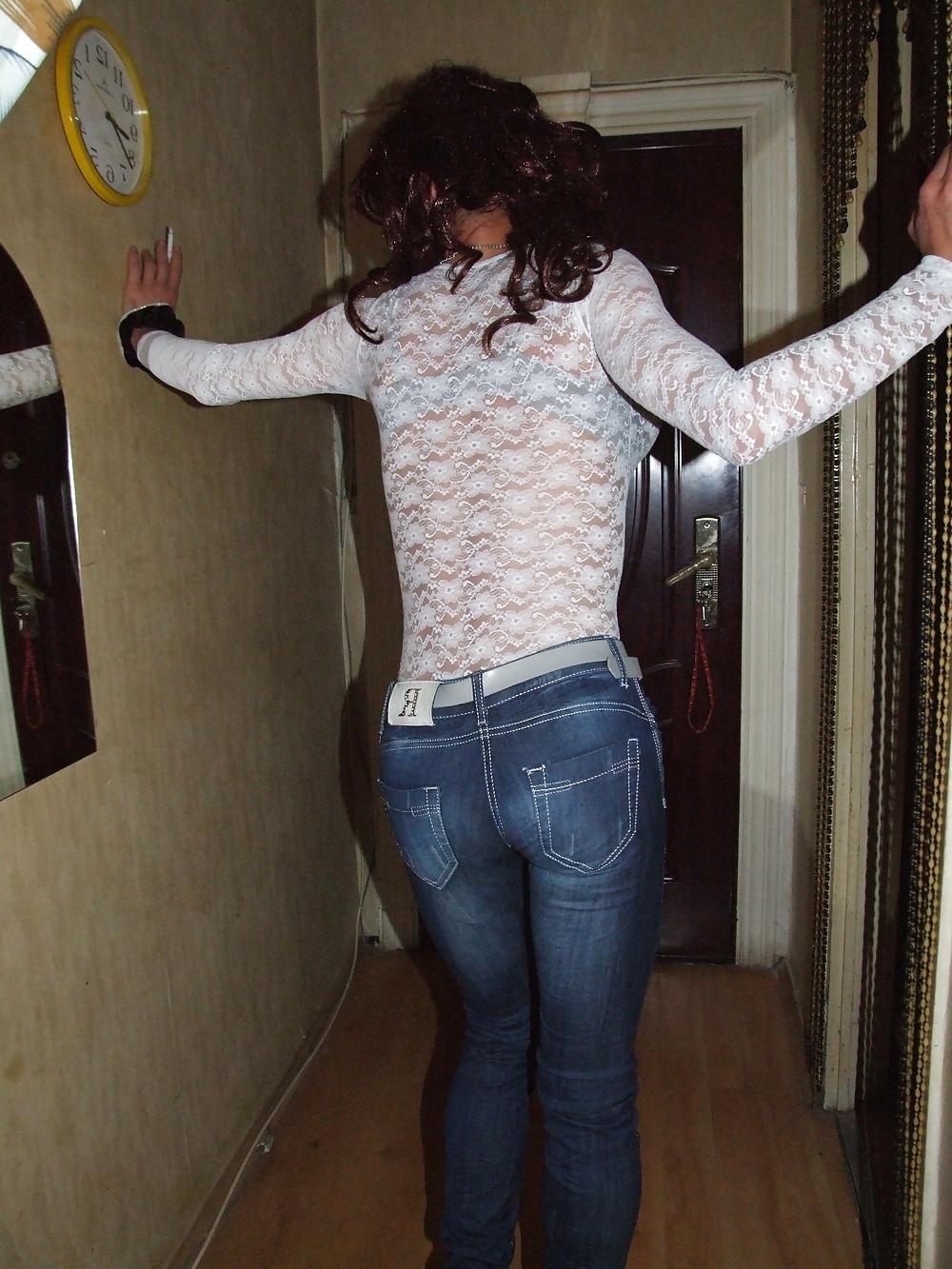 25P Amateur Transvestite Yvette black hair big cock