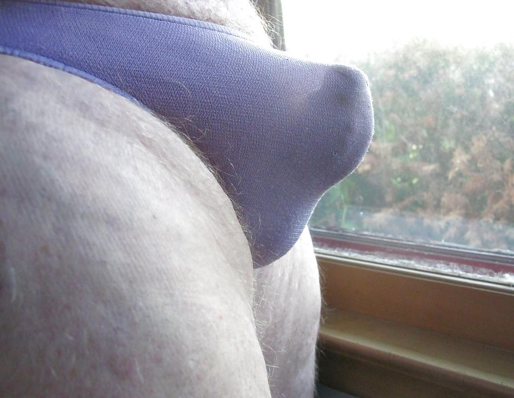 11P Purple Panty in front of the window