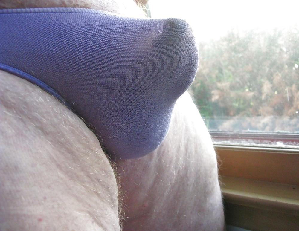 11P Purple Panty in front of the window
