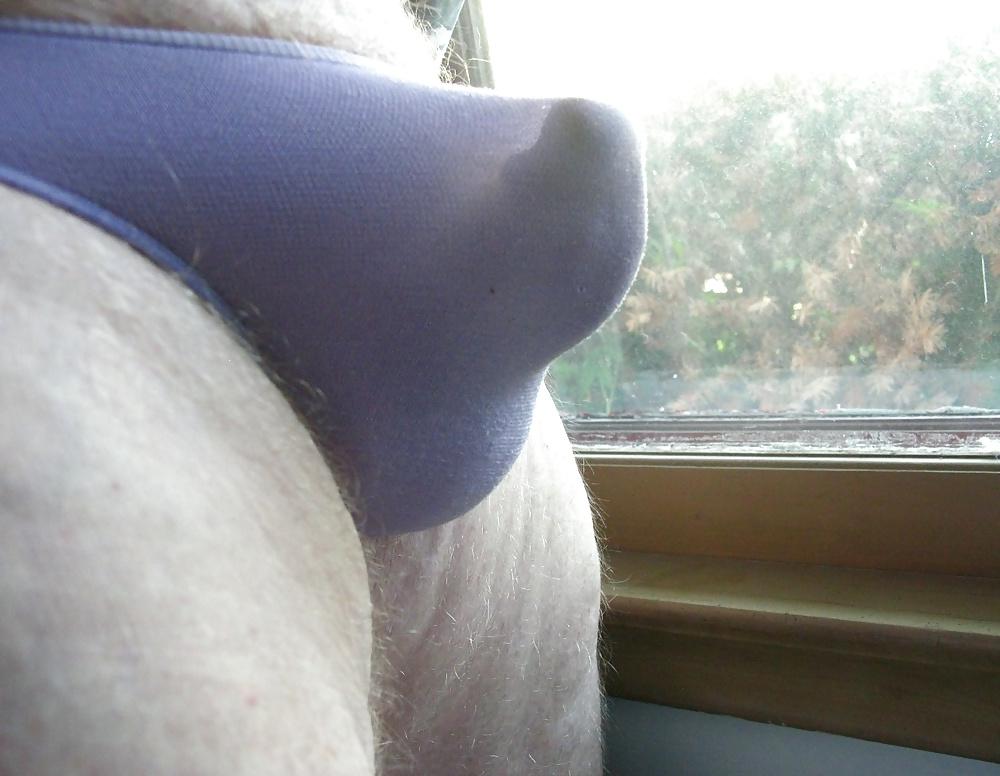 11P Purple Panty in front of the window