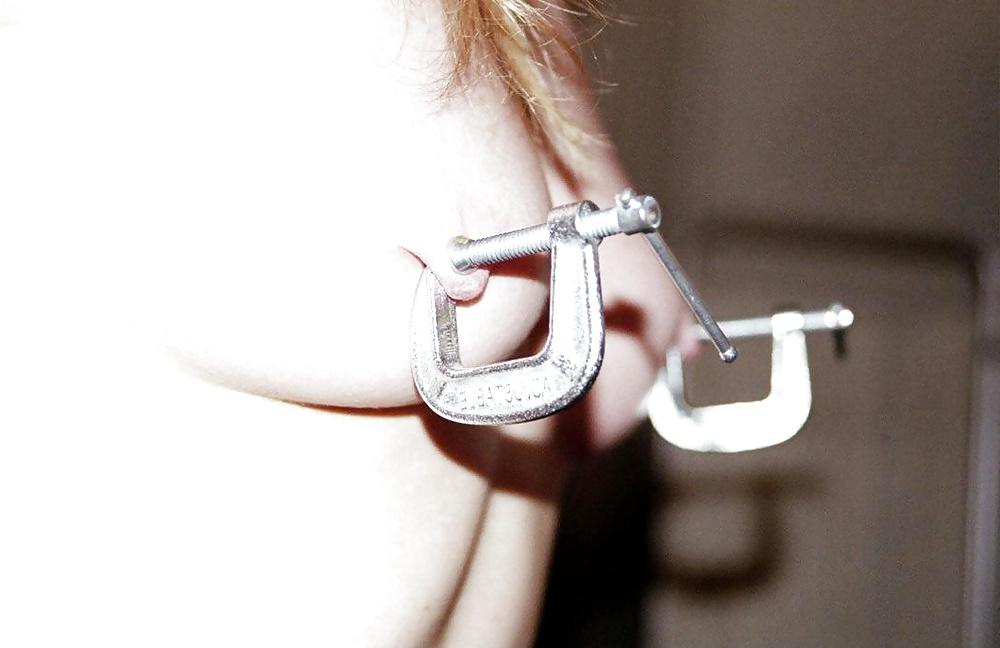 8P Some tit torture pics from net