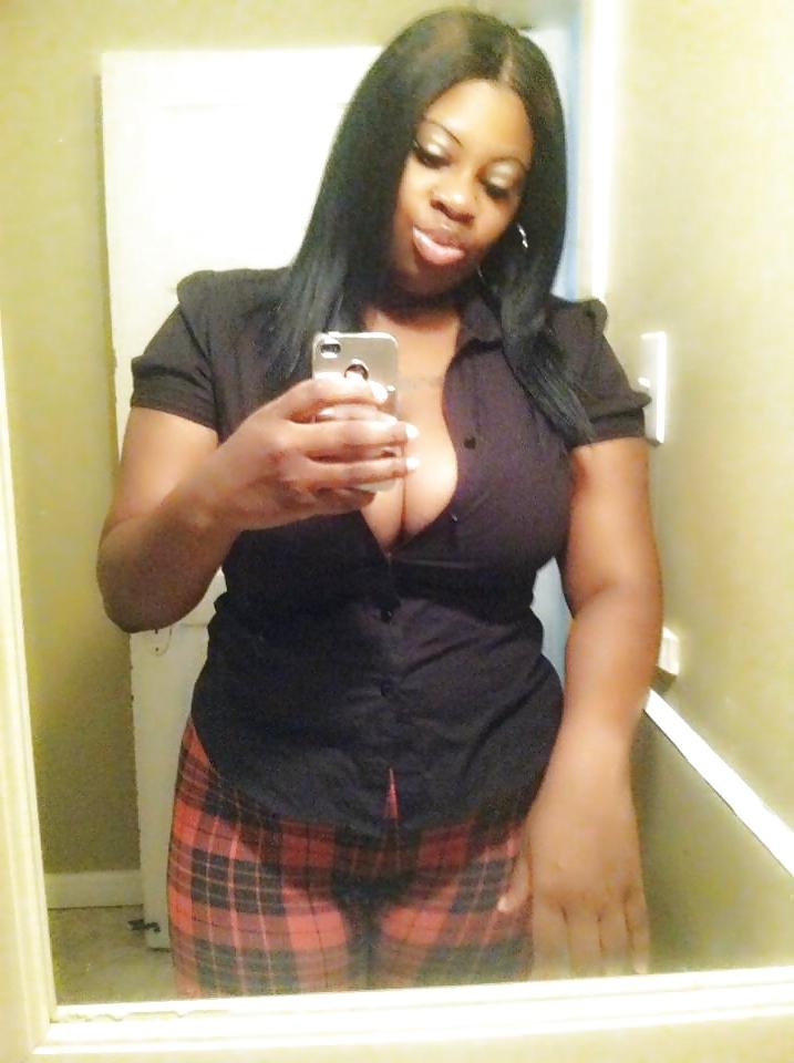 13P Dark chocolate downblouse and cleavage