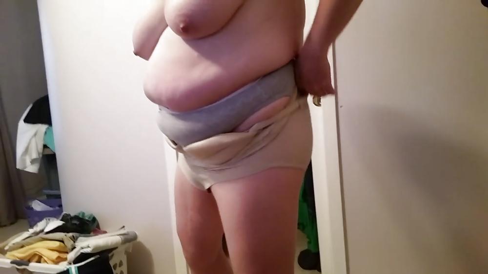 25P My bbw wife naked,half naked & dressed, hairy pussy