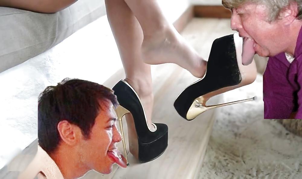 17P Women dominating Men with 7'High heels