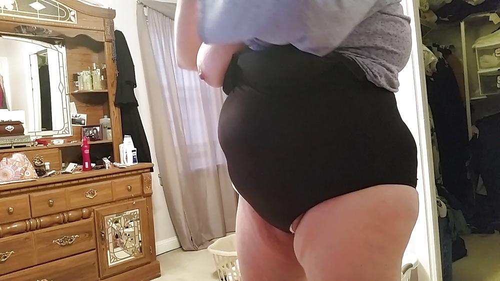 25P More of my naked, half naked bbw hairy pussy wife