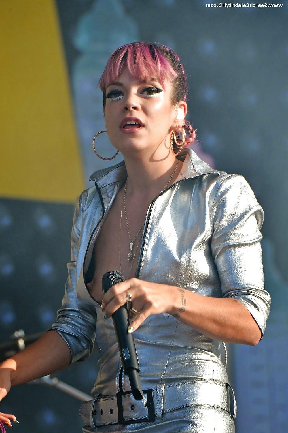 24P Lily Allen Nipple Slip Onstage At V Festival In London