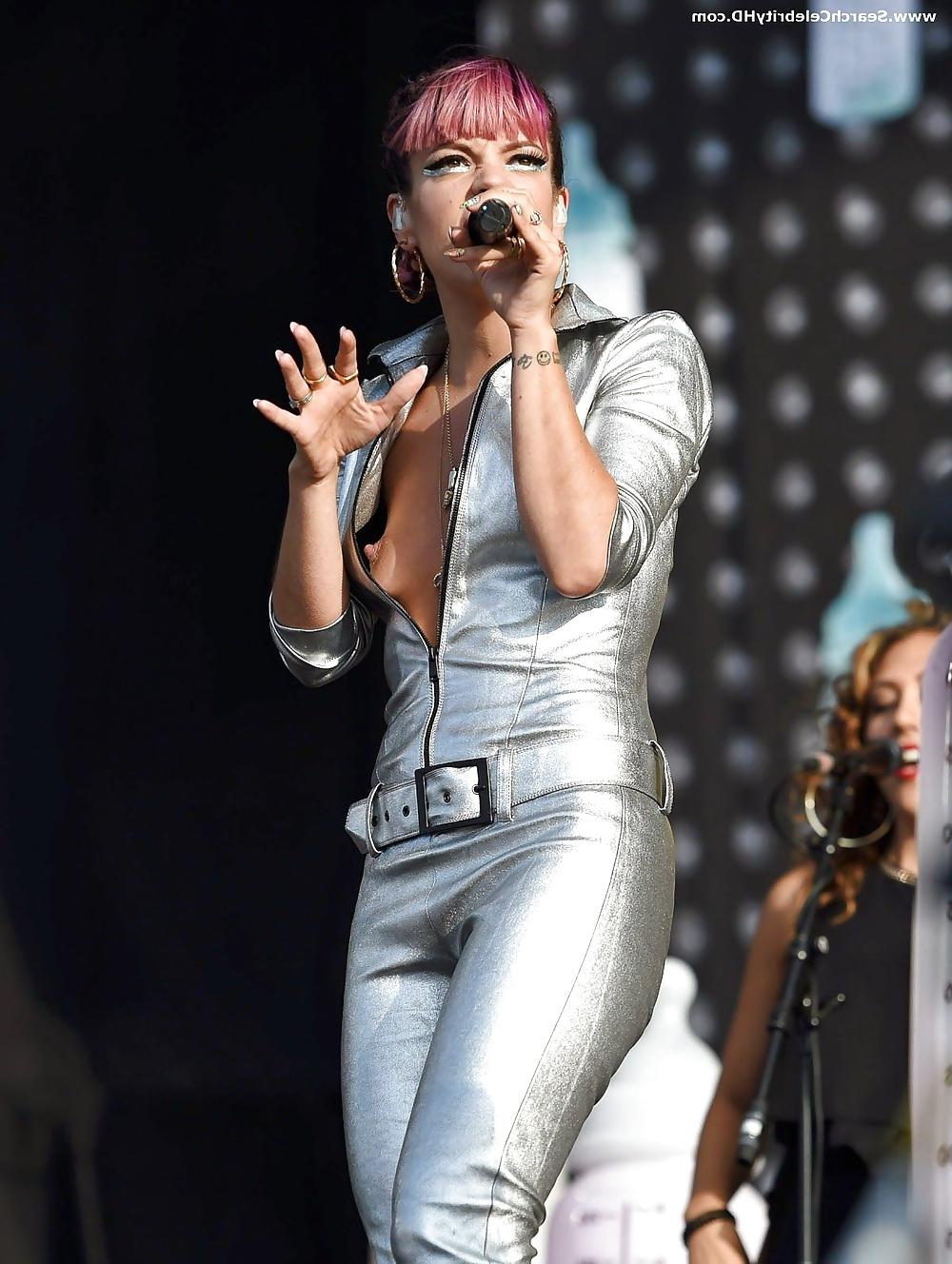 24P Lily Allen Nipple Slip Onstage At V Festival In London