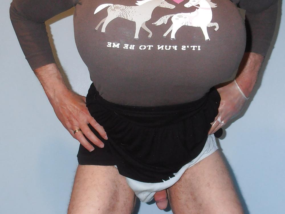 7P Granny neighbor's BBW granny panties with schoolgirl outfit