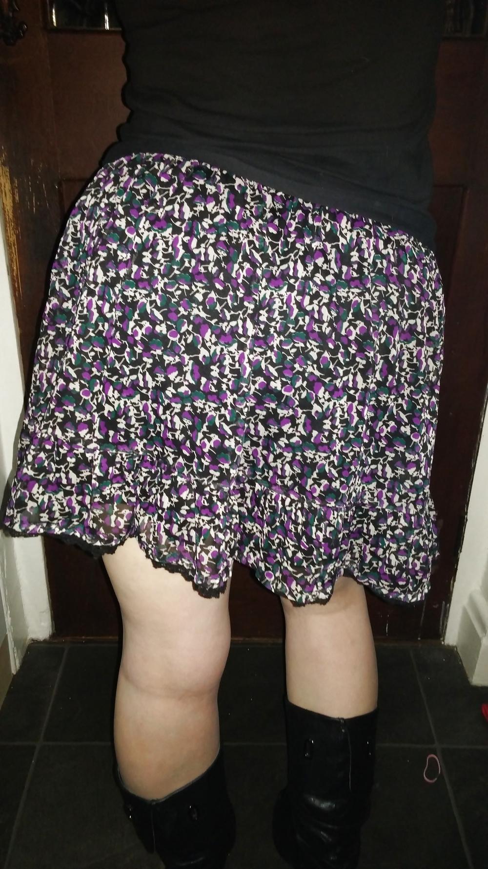 10P Bbw wife up skirt fuck and anal finger