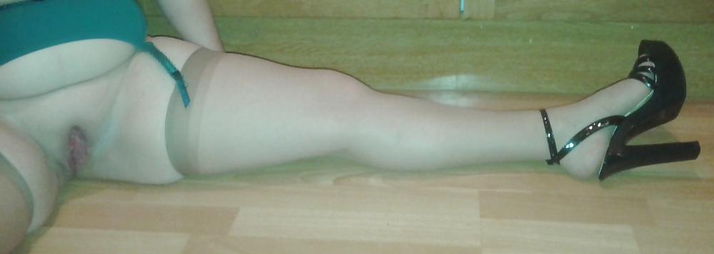 24P In the kitchen in stockings and heels