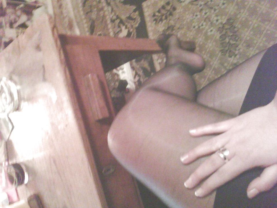 15P Goth Girl Shows Off Her Tasty Nylon Feet