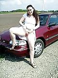 25P Up skirt shaved pussy no panties in public