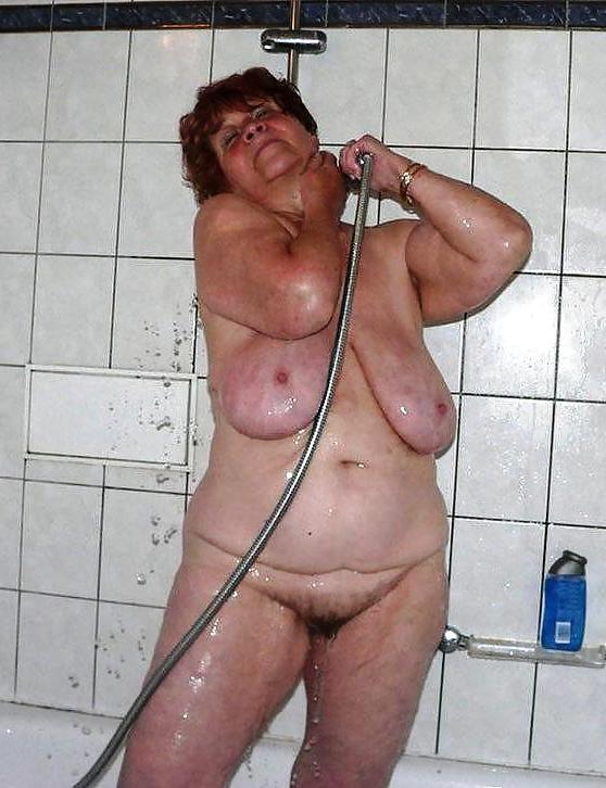 20P Older women in the shower.
