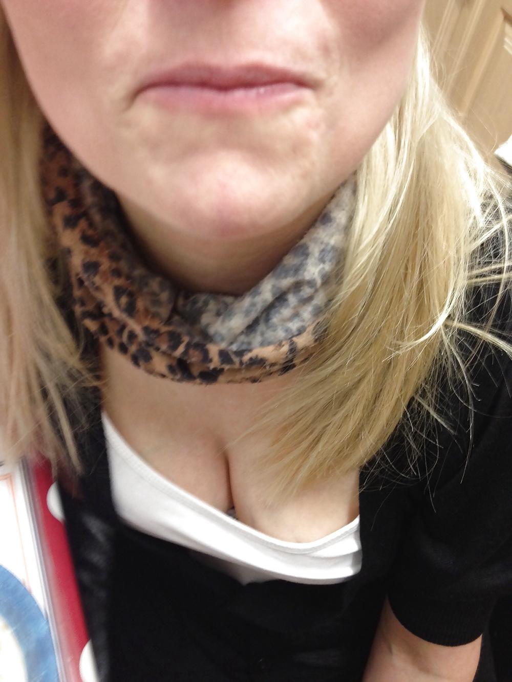 23P Cleavage shots, down my wife's tops