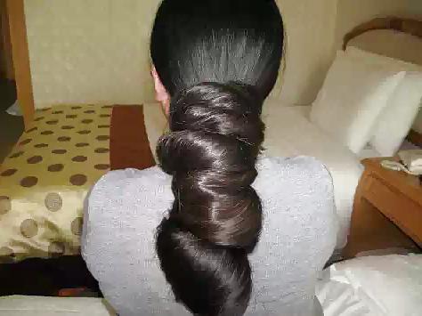 9P Sexy Indian Long Hair Buns